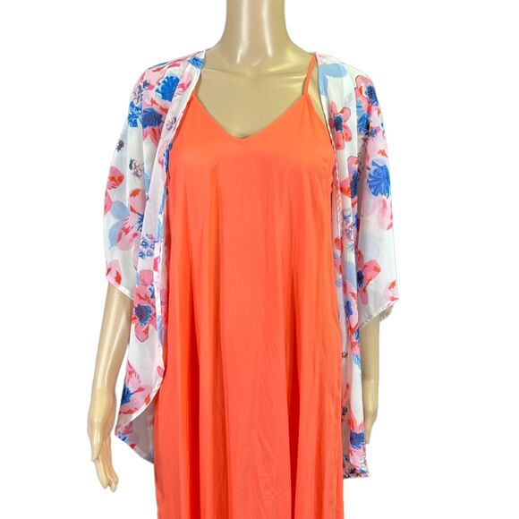 Womens Boutique Kimono Wrap Shrug Shawl Sheer Floral Print Lightweight Small - Picture 7 of 10